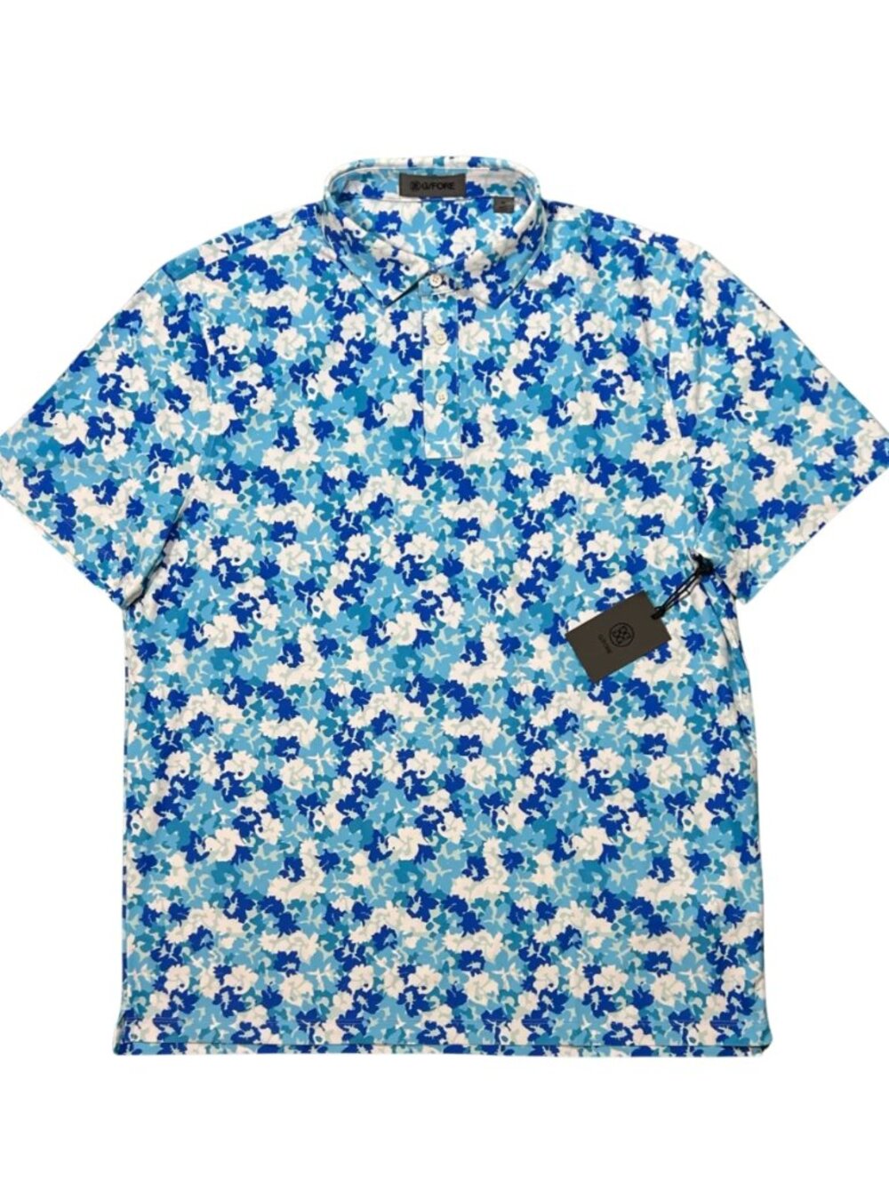 G/FORE Lisbon Blue Camo Flora Tech Piqué Polo Floral Golf GMP000056 NWT XL